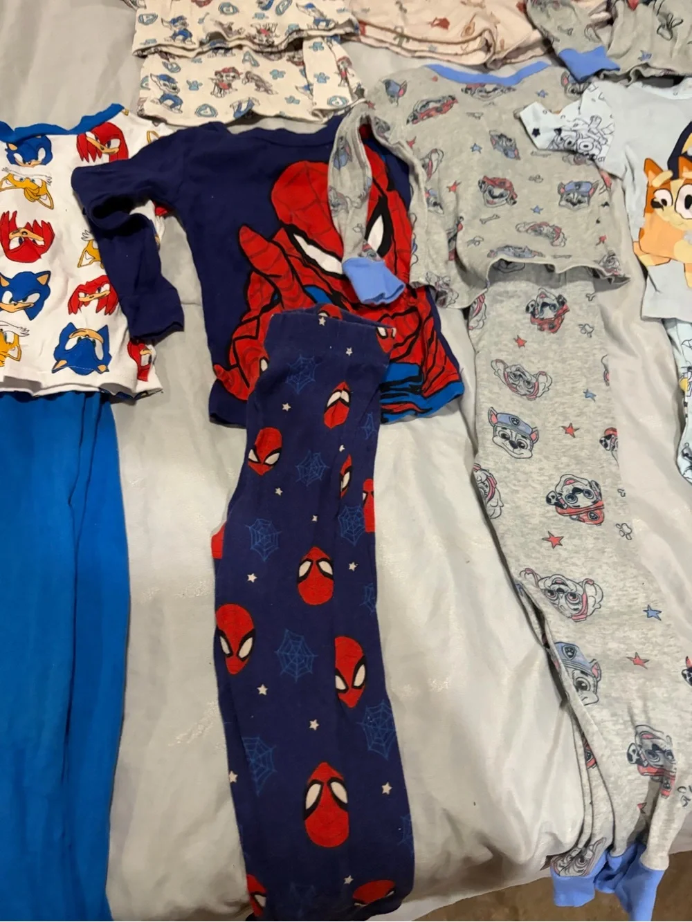 Kids Character Pajama Set – Sonic, Spider-Man, Bluey, Paw Patrol